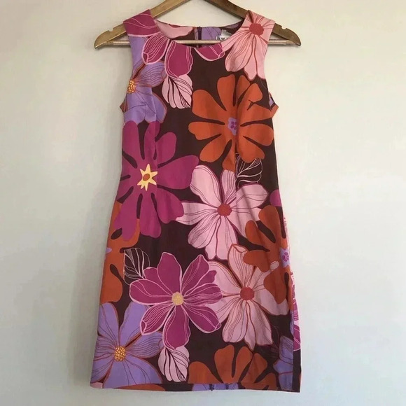 Vintage Floral Sheath Dress a la Lilly Pulitzer Sleeveless Festive Retro - Picture 10 of 13